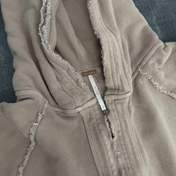 Free People Long Hooded Duster Coat in Khaki - Picture 5 of 8